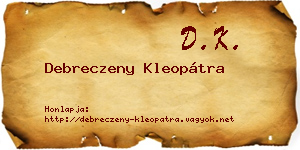 Debreczeny Kleopátra névjegykártya