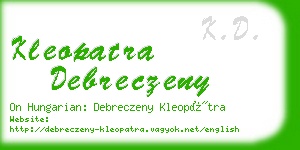 kleopatra debreczeny business card